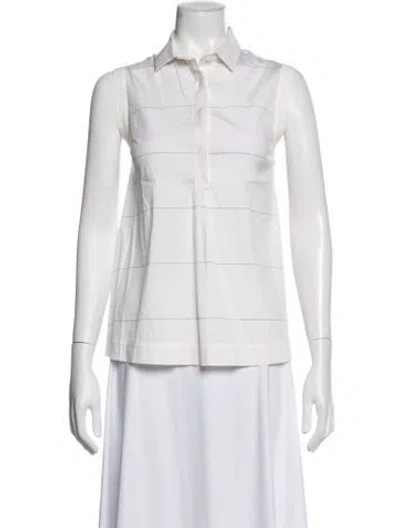 Pre-owned Brunello Cucinelli Sleeveless Top In White