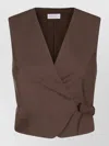 Brunello Cucinelli Sleeveless V-neck Jacket Belted Detail