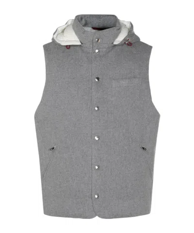 Brunello Cucinelli Sleeveless Vest In Gray