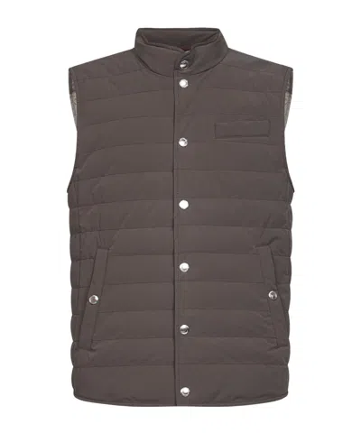 Brunello Cucinelli Sleeveless Vest In Brown
