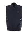 Brunello Cucinelli Men Sleeveless Nylon Topwear With Zip And Logo In Black