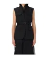 Brunello Cucinelli Monili Belted Sleeveless Waistcoat In Black