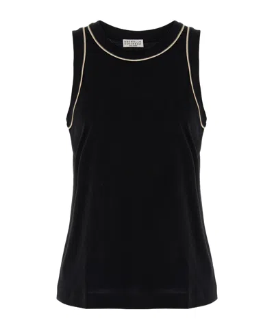 Brunello Cucinelli Sleeveless Vest In Black