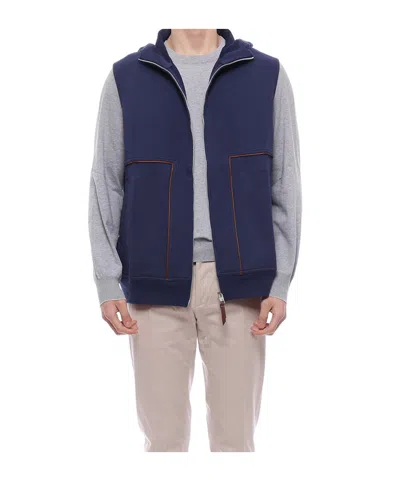 Brunello Cucinelli Sleeveless Vest In Blue