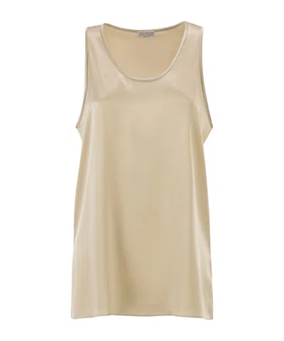 Brunello Cucinelli Sleeveless Vest In Brown