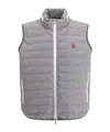 Brunello Cucinelli Quilted Zipped Gilet In Gray