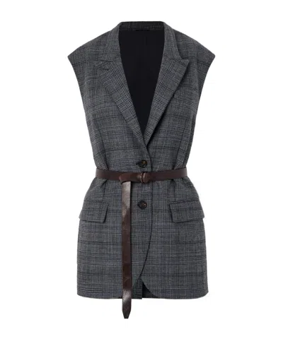 Brunello Cucinelli Sleeveless Vest In Gray