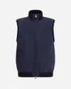 Brunello Cucinelli Men Sleeveless Vest Jacket In Blue