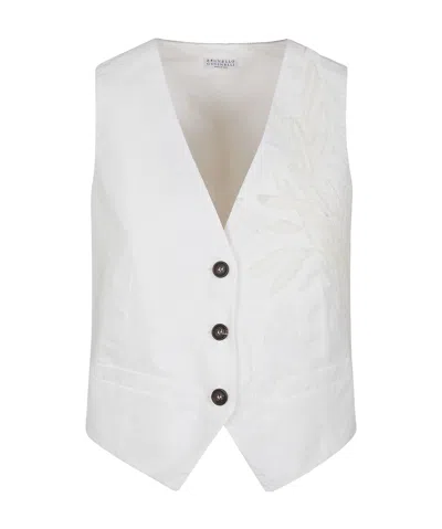 BRUNELLO CUCINELLI EMBROIDERED WAISTCOAT