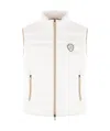 Brunello Cucinelli Quilted High Collar Sleeveless Jacket In White