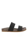 Brunello Cucinelli Grey Sandals With Monile Decoration And Round Open Toe In Marrón