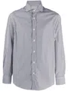 Brunello Cucinelli Spread Collar Slim Fit Shirt In Grey