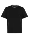 Brunello Cucinelli Silk And Cotton Blend Crew Neck T-shirt In Black