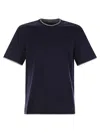 Brunello Cucinelli Layered-effect Crewneck T-shirt In Blue