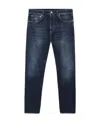 Brunello Cucinelli Denim Trousers Washed Effect In Blue