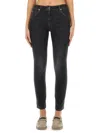 Brunello Cucinelli Women Slim Fit Denim Pants In Black