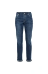 Brunello Cucinelli Slim Fit Five-pocket Trousers In Blue