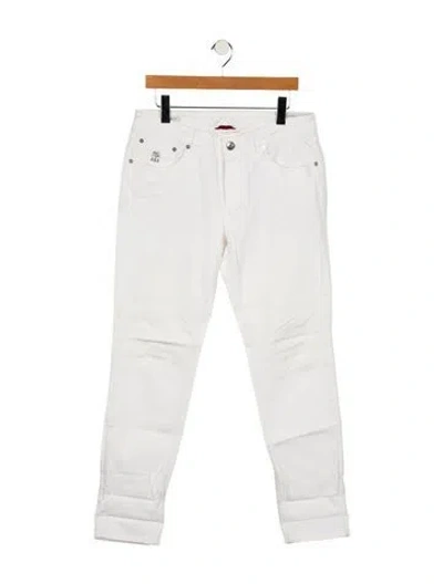 Pre-owned Brunello Cucinelli Slim Fit Jeans In White