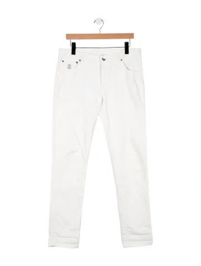 Pre-owned Brunello Cucinelli Slim Fit Jeans In White