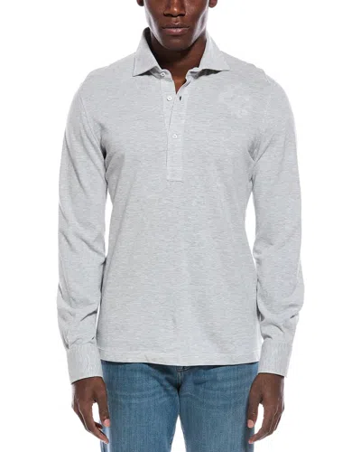 Brunello Cucinelli Slim Fit Polo Shirt In Gray