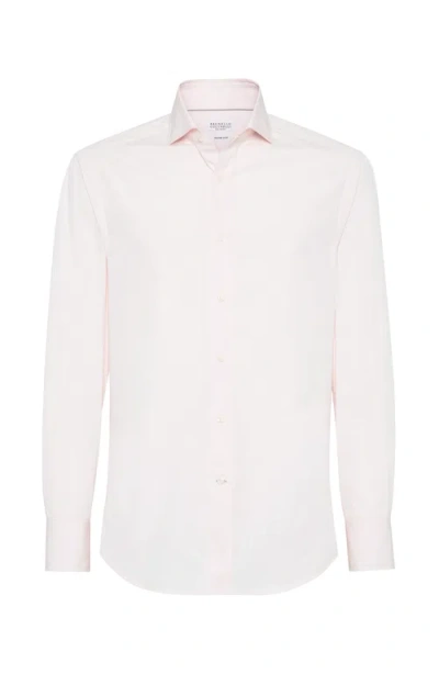 Brunello Cucinelli Slim Fit Shirt In Light Pink