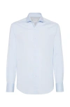 Brunello Cucinelli Slim Fit Shirt In Pale Blue