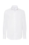 Brunello Cucinelli Buttoned-up Linen Shirt In White