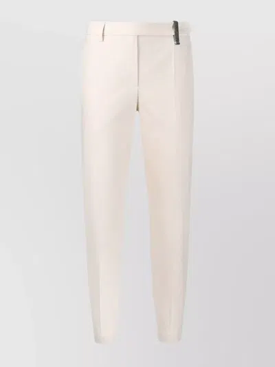 Brunello Cucinelli Slim Fit Tapered Trousers Pockets In Neutral