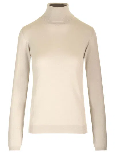 Brunello Cucinelli Cashmere Blend Lurex Knit Sweater In Grey