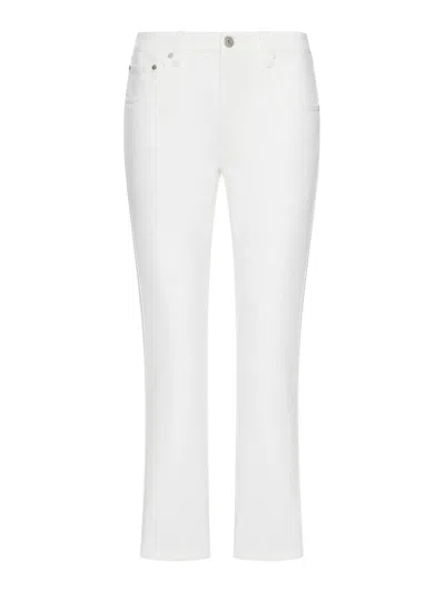 Brunello Cucinelli Slim High Waisted Pants In Blanco