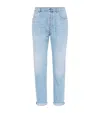 Brunello Cucinelli Faded Denim Tapered Leg Trousers In Blue
