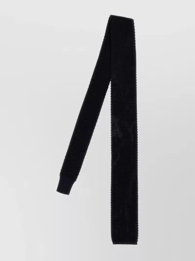 Brunello Cucinelli Slim Knitted Texture Tie In Black