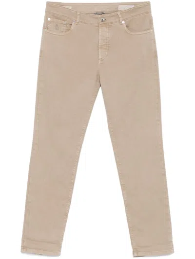 Brunello Cucinelli Straight Leg Jeans In Ivory