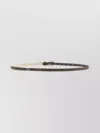 Brunello Cucinelli Slim Suede Belt Featuring Multiple Holes In Black