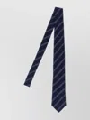 Brunello Cucinelli Slim Textured Silk Tie With Diagonal Stripes In Blue