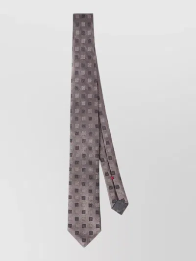 Brunello Cucinelli Slim Tie Standard Length Pointed Tip Texture In Brown