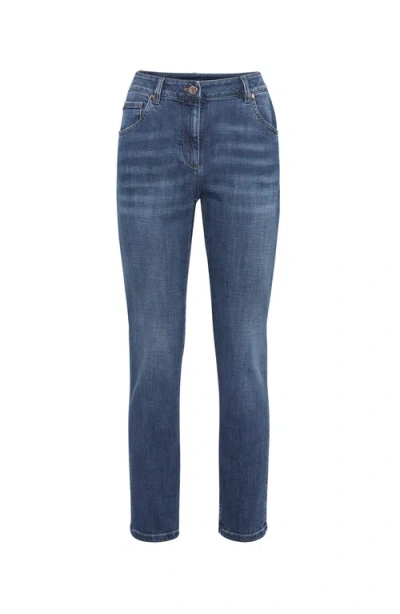 Brunello Cucinelli Slim Trousers In Dark Denim