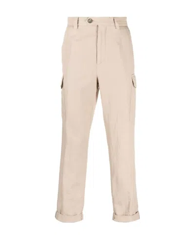 Brunello Cucinelli Slim-cut Cargo Trousers In Brown
