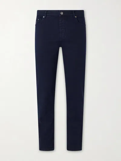 Brunello Cucinelli Slim-fit Straight-leg Logo-embroidered Jeans In Black