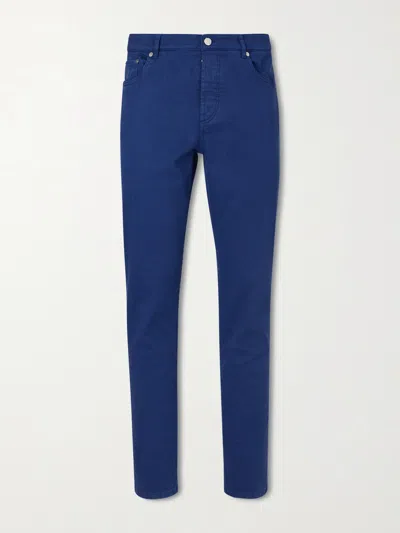 Brunello Cucinelli Slim-fit Straight-leg Logo-embroidered Jeans In Brown