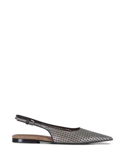 Brunello Cucinelli Slingback Perforated Ballet Flats In Multi