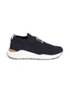 Brunello Cucinelli Slip-on Embroidered Sneakers In Blue