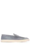Brunello Cucinelli Suede Hybrid Loafer In Grey