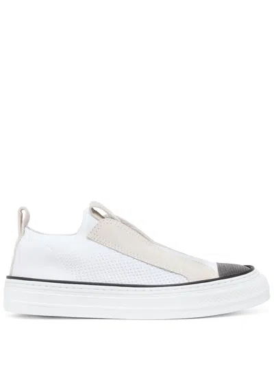 Brunello Cucinelli Monili Slip-on Shoes In White
