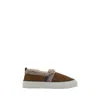 Brunello Cucinelli Shearling-lined Suede Slip-on Shoes In Brown