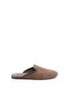 Brunello Cucinelli Raffia Monili Loafer Mules In Brown