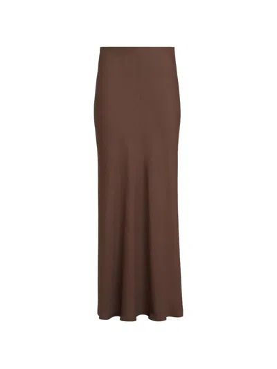 Brunello Cucinelli Slit-detail Maxi Skirt In Brown