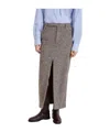 Brunello Cucinelli Slit-front Pencil Maxi Skirt In Brown