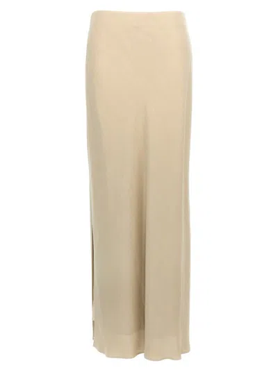 Brunello Cucinelli Slit Skirt In Beige