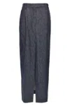 Brunello Cucinelli Skirt With Back Pockets And Front Slit In Black